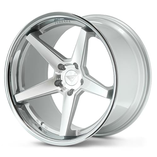 Ferrada FR3 Machined Silver W/ Chrome Lip - Part Number FR3201055114MS38 Ferrada FR3 Machined Silver W/ Chrome Lip Photo
