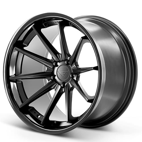 Ferrada FR4 Matte Black W/ Gloss Black Lip - Part Number FR422955115MB12 Ferrada FR4 Matte Black W/ Gloss Black Lip Photo