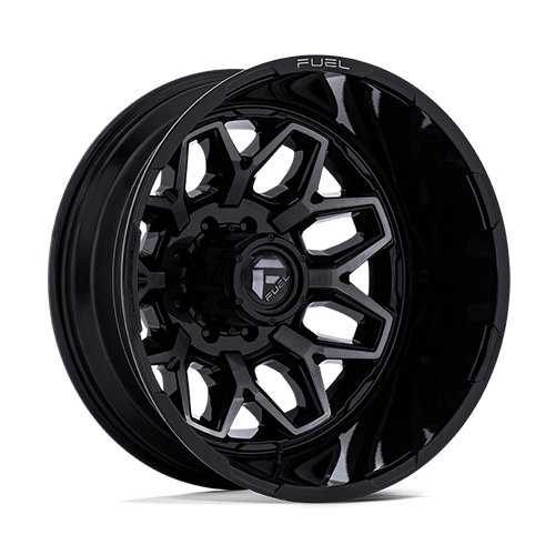 Fuel Offroad Flux Dually D875 Gloss Black Brushed W/ Gray Tint Rear