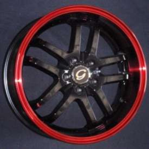 G-Line Alloys G817 Black w/ Red Lip