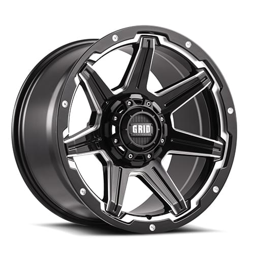 Grid Offroad GD06 Gloss Black W/ Milled Spokes - Part Number GD06-20100027M-278 Grid Offroad GD06 Gloss Black W/ Milled Spokes Photo