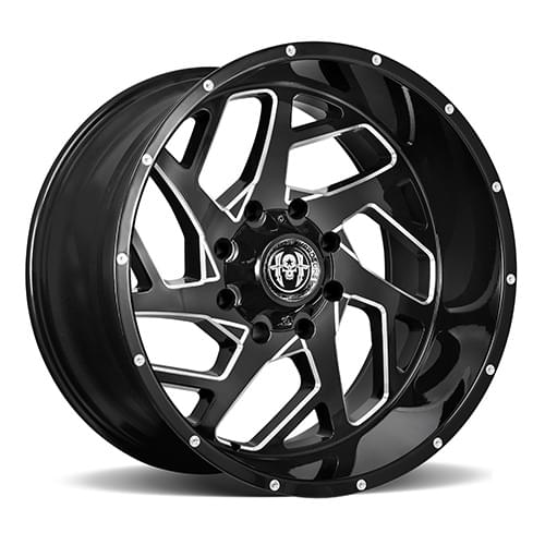 Hardcore Rock Solid HC09 Gloss Black W/ Milled Spokes Photo