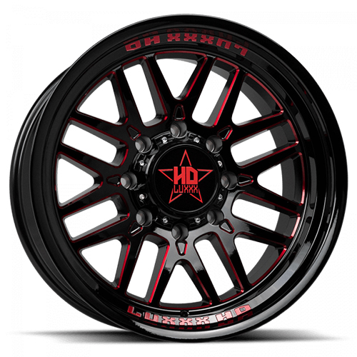 Luxxx HD Offroad LHD-20 Gloss Black With Red Milled Photo