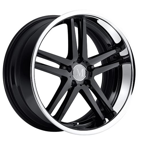 Mandrus Simplex Black W/ Chrome Lip Wheels 5x112 - 21x10 +25 ...