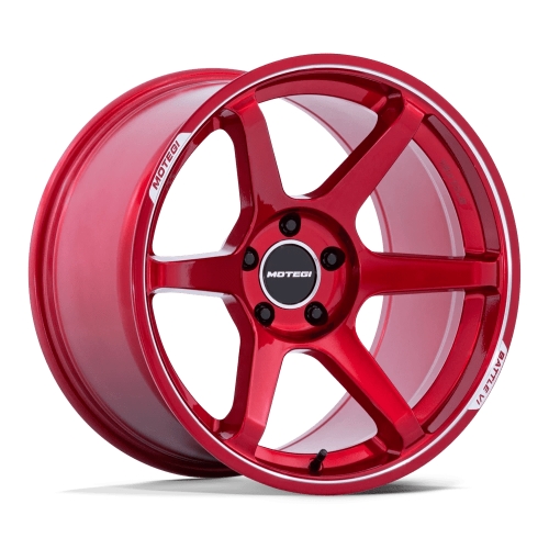 Motegi Racing Battle VI MR160 Cherry Red Metallic With Machined Lip Photo