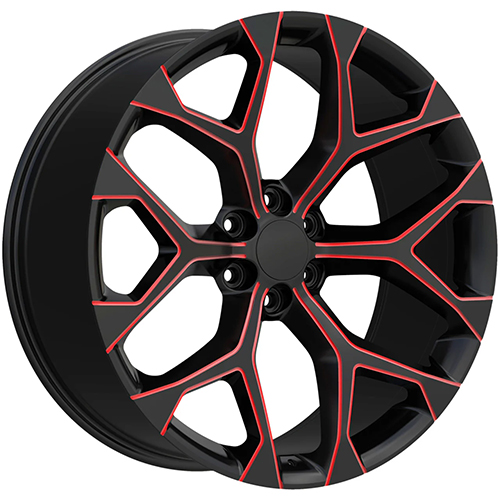 OE Performance PR177 Gloss Black W/ Red Milled Accents Photo