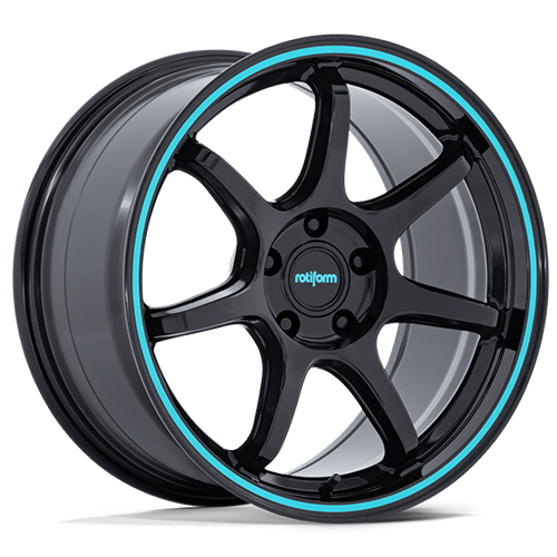 Rotiform BPU RC208 Gloss Black W/ Teal Stripe
