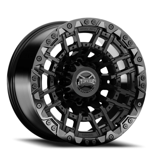 Torque Wheels Tw419R Cliffhanger Satin Black w/ Gloss Black Lip