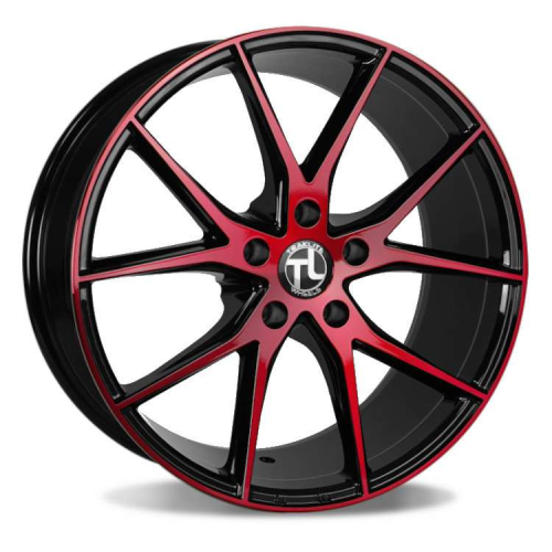 Traklite Wheels Aero Black w/ Machined Red Face