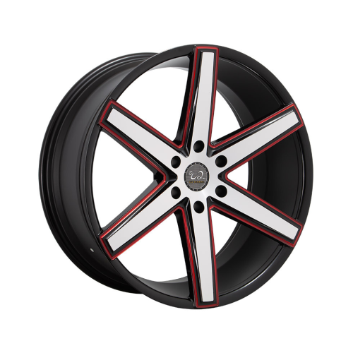 U2 Wheel U2-56-M Gloss Black Machined w/ Milled and Red Accents