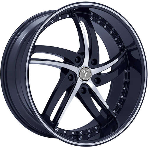Velocity Wheel Vw25 Black Machined w/ Milled Lip