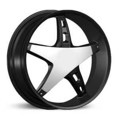 Velocity Wheel Vw930 Black w/ Milled Line & Chrome Insert