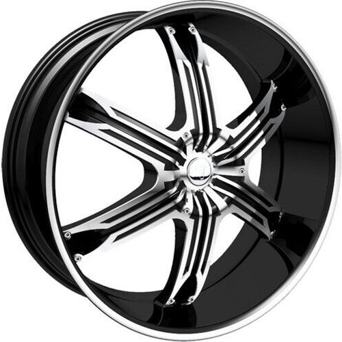 Velocity Wheel Vw935 Matte Flat Black w/ Milled Lip And Chrome Inserts