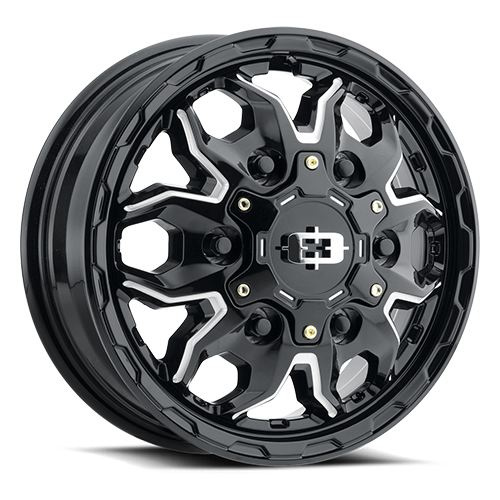 Vision Offroad Korupt Van 410 Gloss Black With Milled Spokes - Part Number 410-7763GBMS45 Vision Offroad Korupt Van 410 Gloss Black With Milled Spokes Photo