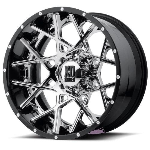 XD Series Chopstix XD203 Chrome With Gloss Black Milled Lip - Part Number XD203-22106318NBB XD Series Chopstix XD203 Chrome With Gloss Black Milled Lip Photo