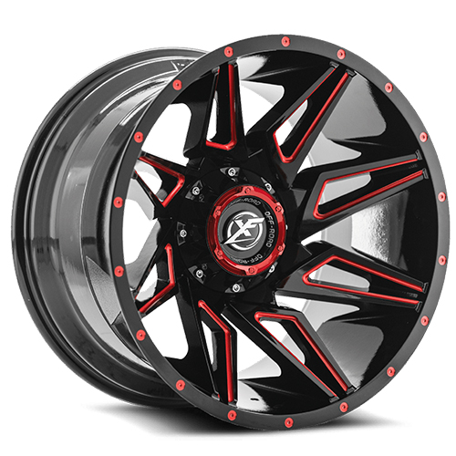 XF Offroad XF-218 Gloss Black W/ Red Milled Accents