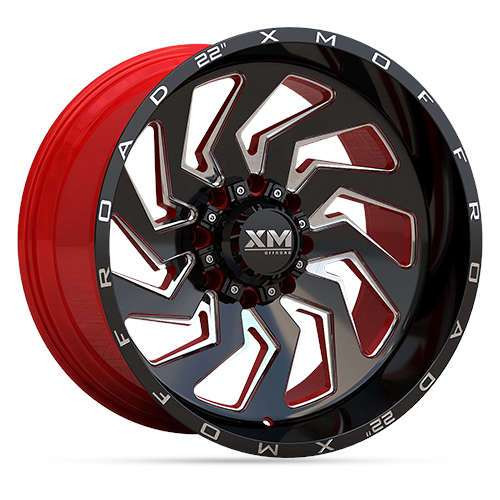 Xm Offroad Xm-353 Gloss Black w/ Red Milling