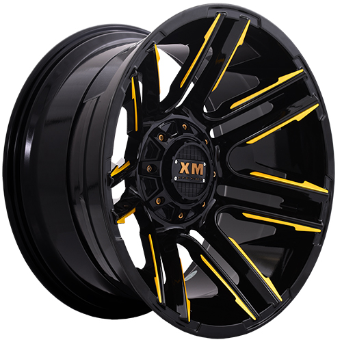 Xtreme Mudder XM314 Gloss Black Yellow Milled Photo