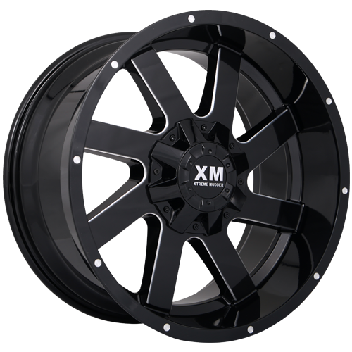 Xtreme Mudder Xm322 Gloss Black Milled Wheels 5x5.5 - 20x12 -44 