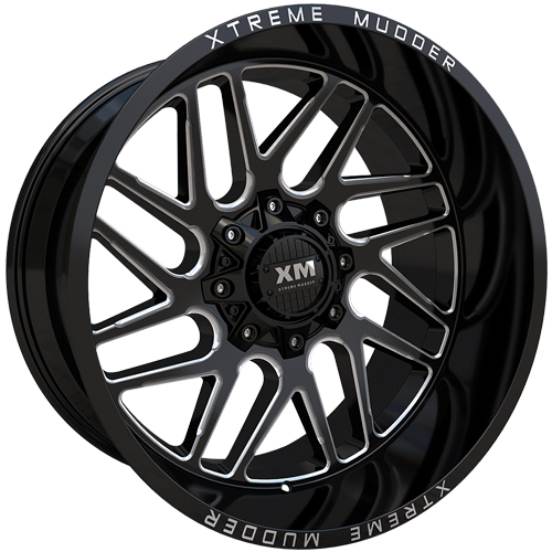 Xtreme Mudder XM339 Gloss Black Milled Wheels 8x170 - 22x14 -76 ...