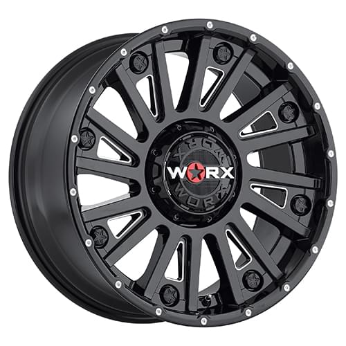 Worx Sentry 810 Gloss Black Milled Wheels 8x180 20x9 18 810