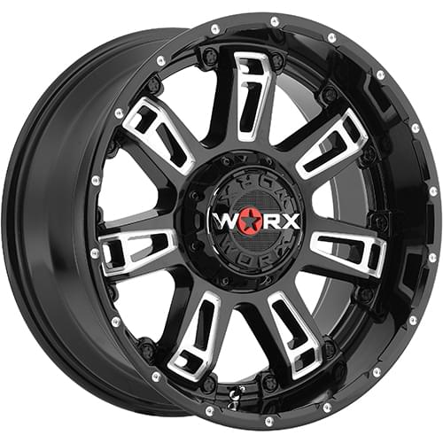 Worx Beast II 808 Gloss Black Milled Wheels 5x4.5 18x9 12 808