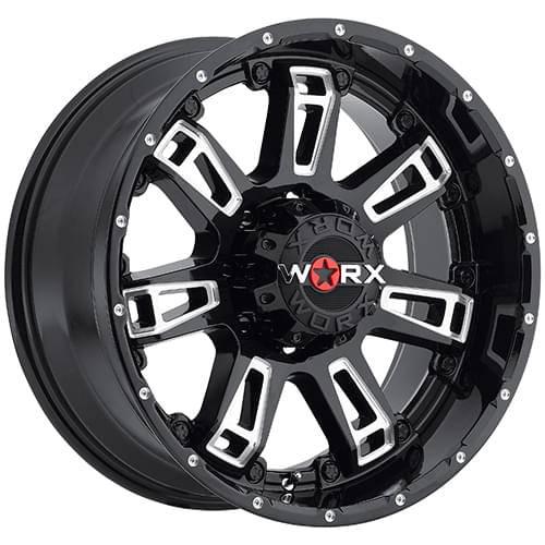 Worx Beast II 808 8 Lug Gloss Black Milled Wheels 8x170 20x9 12